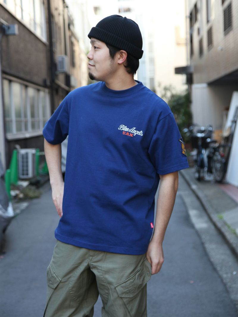 【AVIREX】“BLUE ANGELS”EMBROIDERED S/S T-SHIRT