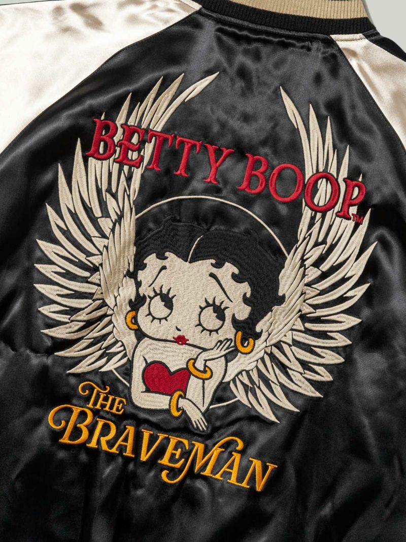 【The BRAVE-MAN×BETTY BOOP】“エンジェル/バイクベティ”総刺繍リバーシブルスカジャン