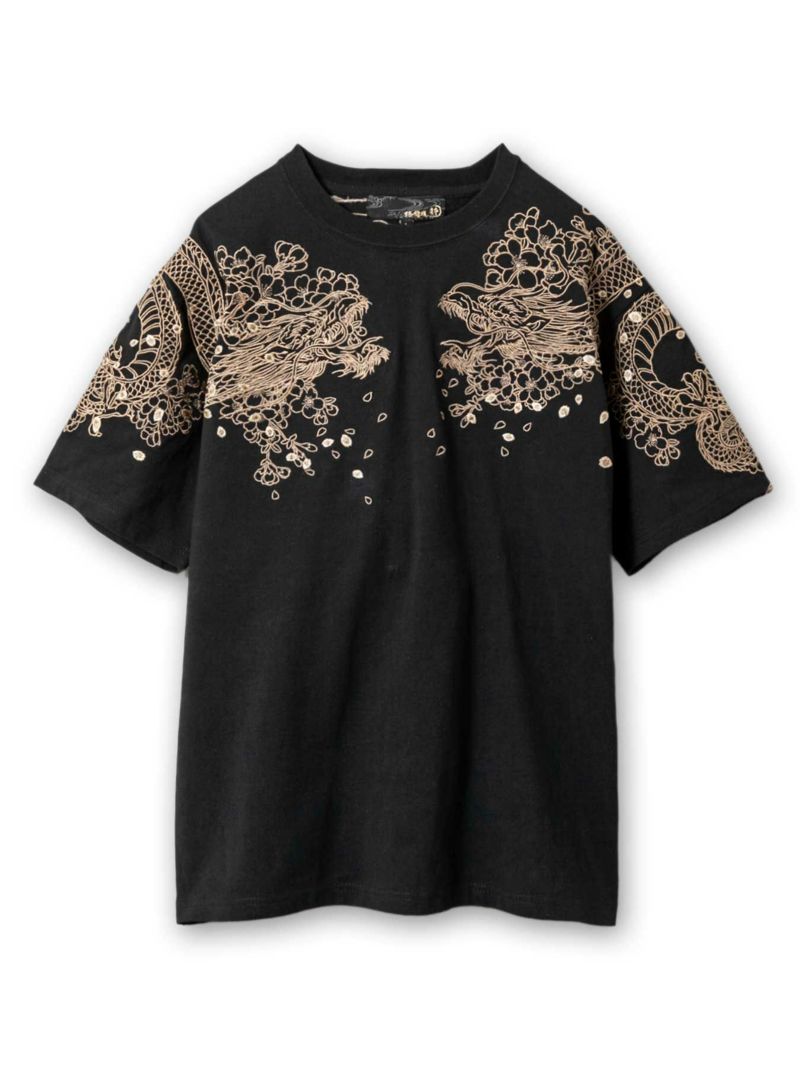 【絡繰魂・粋】“桜双龍”総刺繍Tシャツ
