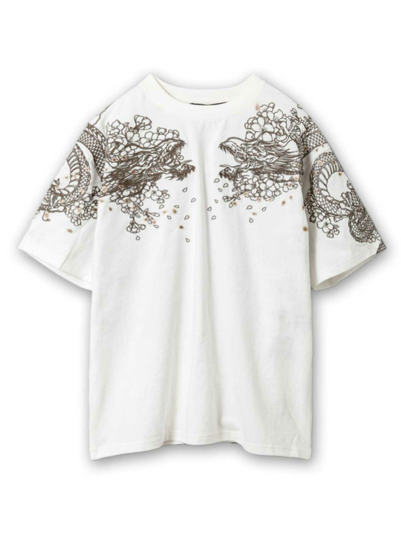 【絡繰魂・粋】“桜双龍”総刺繍Tシャツ