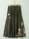 【今昔 -KON-JAKU-】“フラワーペイズリー”総刺繍ギャザースカート