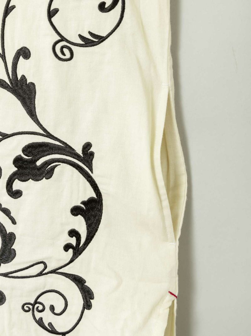＜春の大予約会＞【LiN】“Lamy & Earl”総刺繍バイカラーロングシャツ