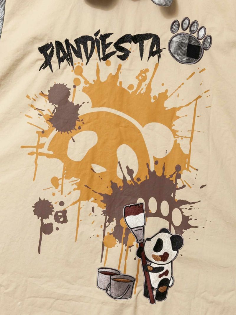 【PANDIESTA JAPAN】“ペイントパンダ”なりきりフード付きチェックロングシャツコート〔別注〕