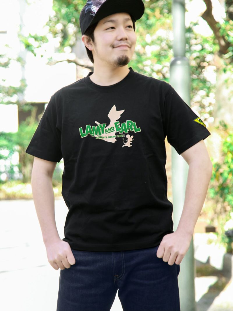 【LiN】“尻尾ぶらぶら”刺繍入りプリントTシャツ