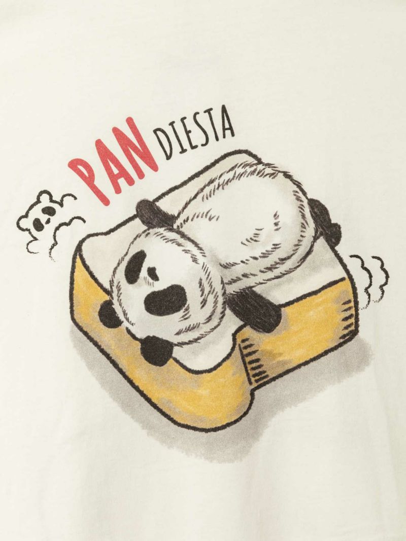 【PANDIESTA JAPAN】“『パン』ディエスタ”ボア刺繍入りBIGシルエットTシャツ