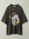 【PANDIESTA JAPAN】“『パン』ディエスタ”ボア刺繍入りBIGシルエットTシャツ