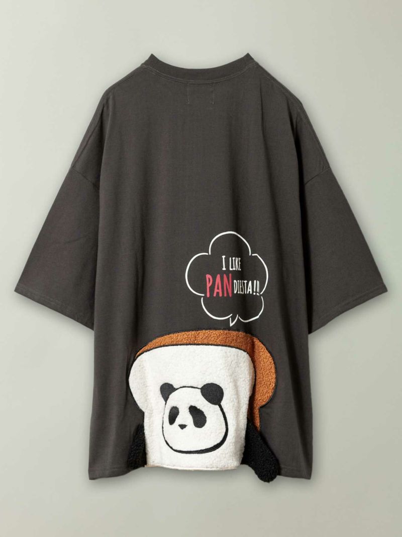 【PANDIESTA JAPAN】“『パン』ディエスタ”ボア刺繍入りBIGシルエットTシャツ