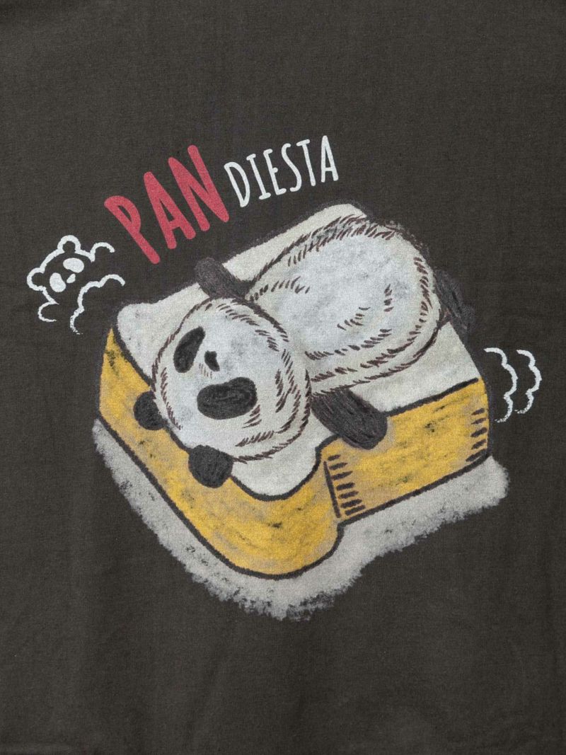 【PANDIESTA JAPAN】“『パン』ディエスタ”ボア刺繍入りBIGシルエットTシャツ