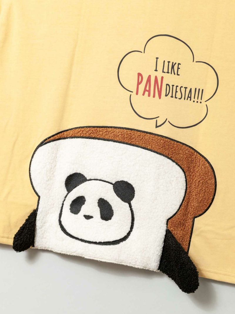 【PANDIESTA JAPAN】“『パン』ディエスタ”ボア刺繍入りBIGシルエットTシャツ