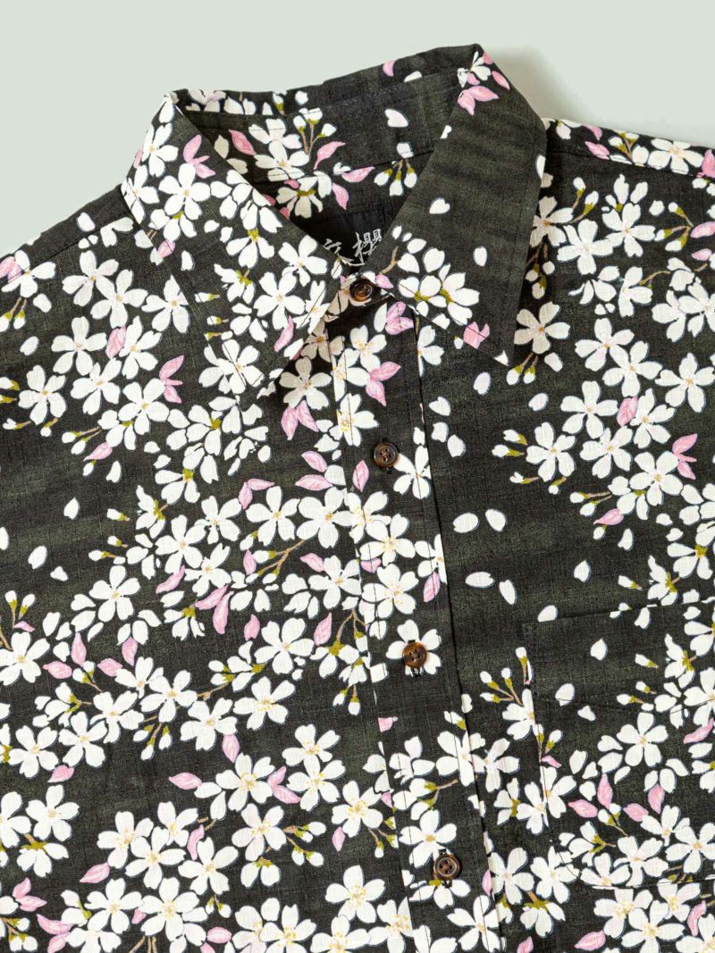 【衣櫻】“霞舞桜” サザンクロス素材レギュラーシャツ