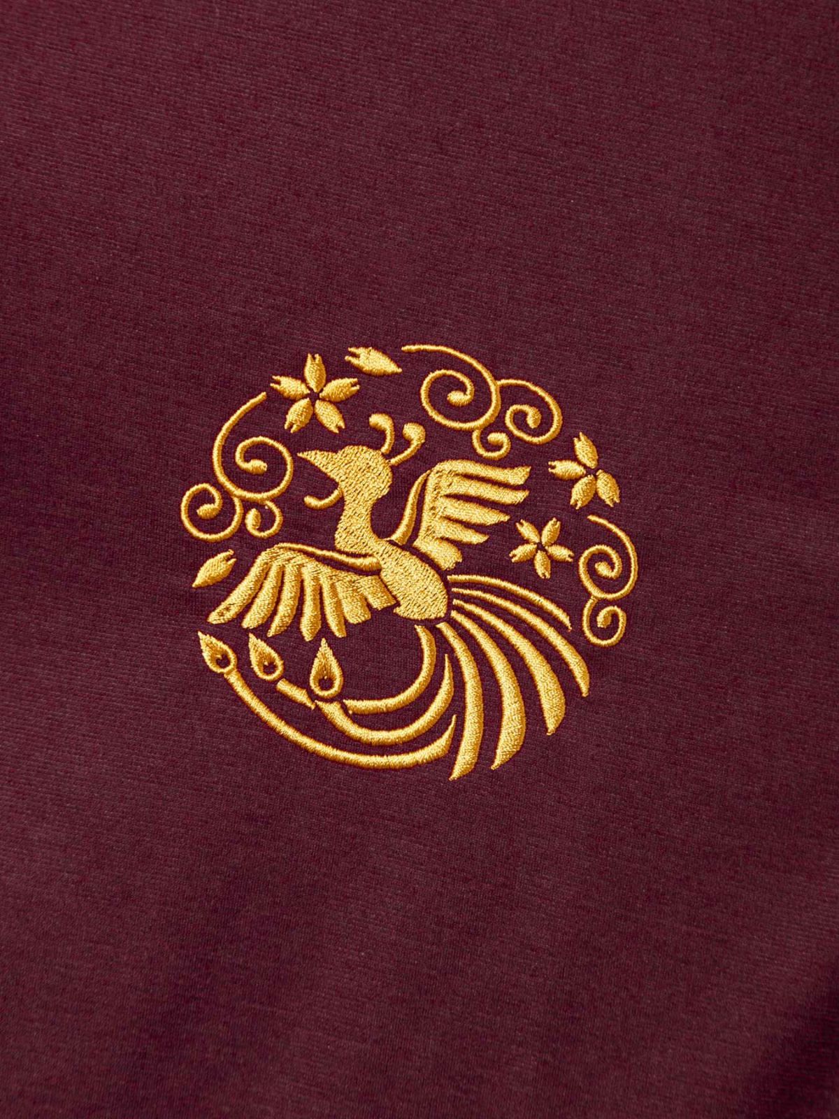 【雅結】鳳凰刺繍 ちりめん切替ZIPパーカー