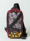 【雅結】桜唐草刺繍×金襴織物遣い縦型ボディバッグ
