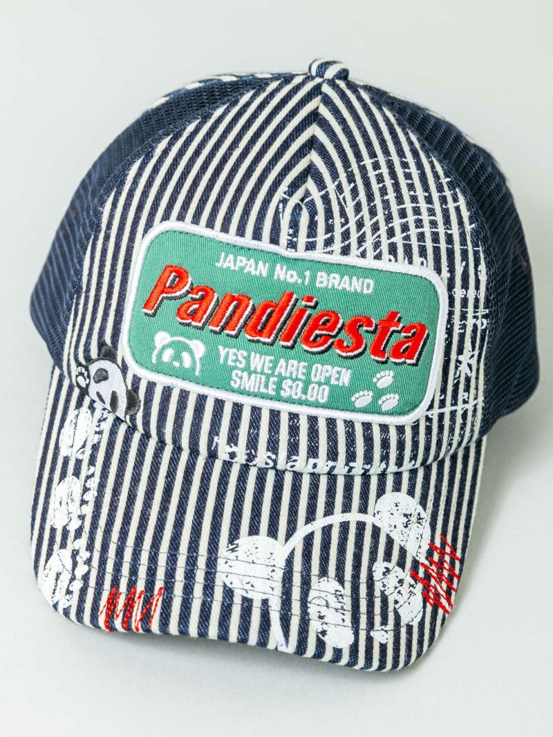 【PANDIESTA JAPAN】デニム切替 刺繍入りメッシュキャップ