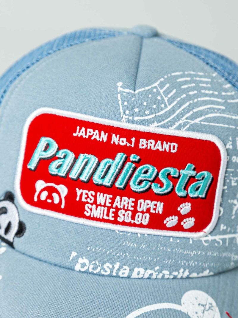 【PANDIESTA JAPAN】デニム切替 刺繍入りメッシュキャップ