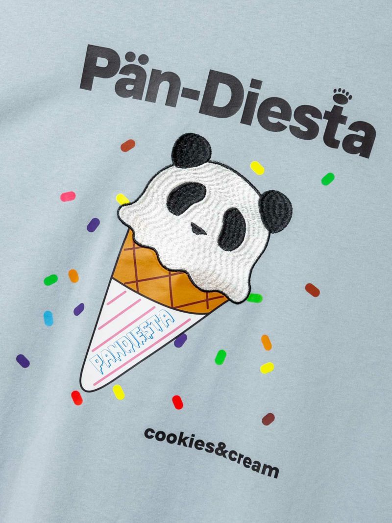【PANDIESTA JAPAN】“ICE CREAMパンダさん”刺繍入りTシャツ