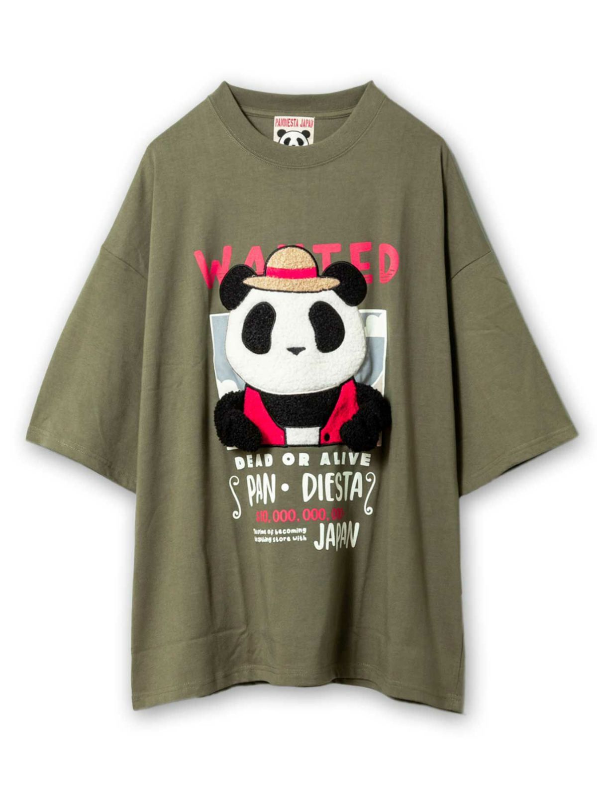 【PANDIESTA JAPAN】“手ぶらパンダ”刺繍入りトリックTシャツ