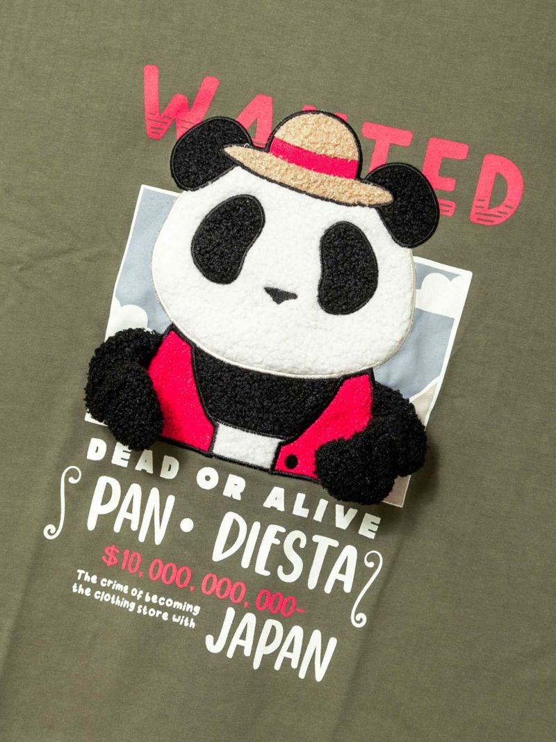 【PANDIESTA JAPAN】“手ぶらパンダ”刺繍入りトリックTシャツ