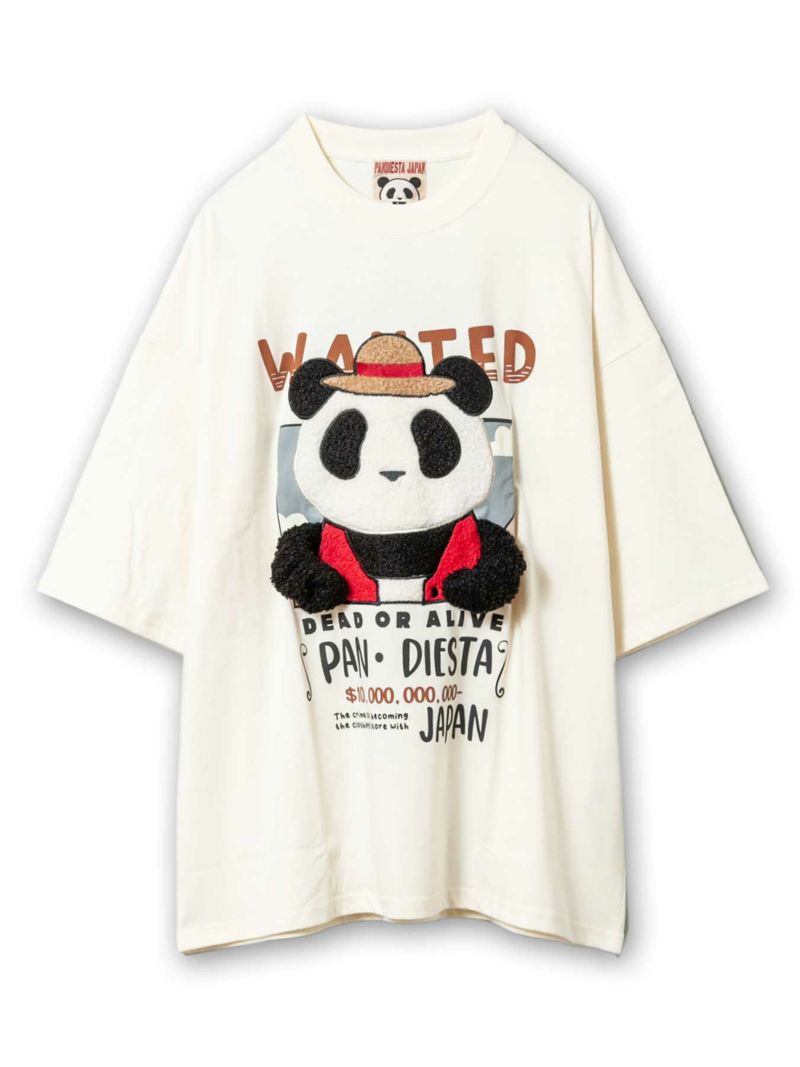 【PANDIESTA JAPAN】“手ぶらパンダ”刺繍入りトリックTシャツ
