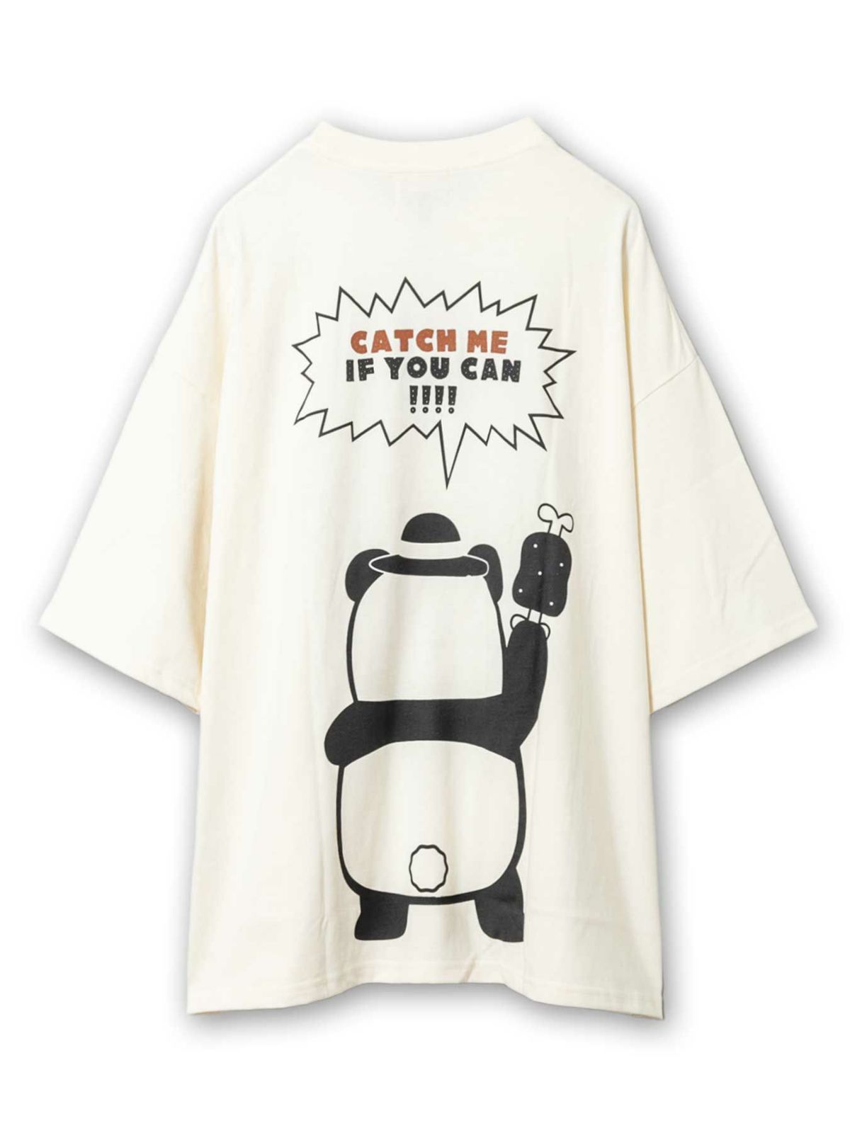 【PANDIESTA JAPAN】“手ぶらパンダ”刺繍入りトリックTシャツ