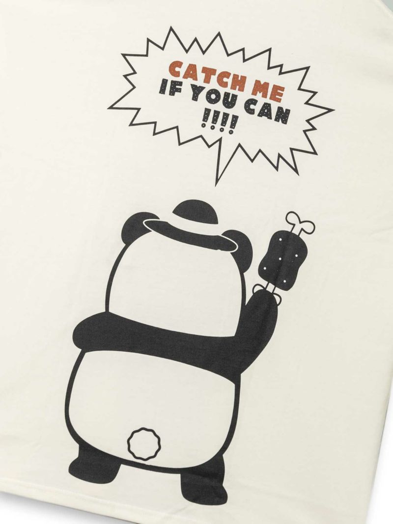 【PANDIESTA JAPAN】“手ぶらパンダ”刺繍入りトリックTシャツ