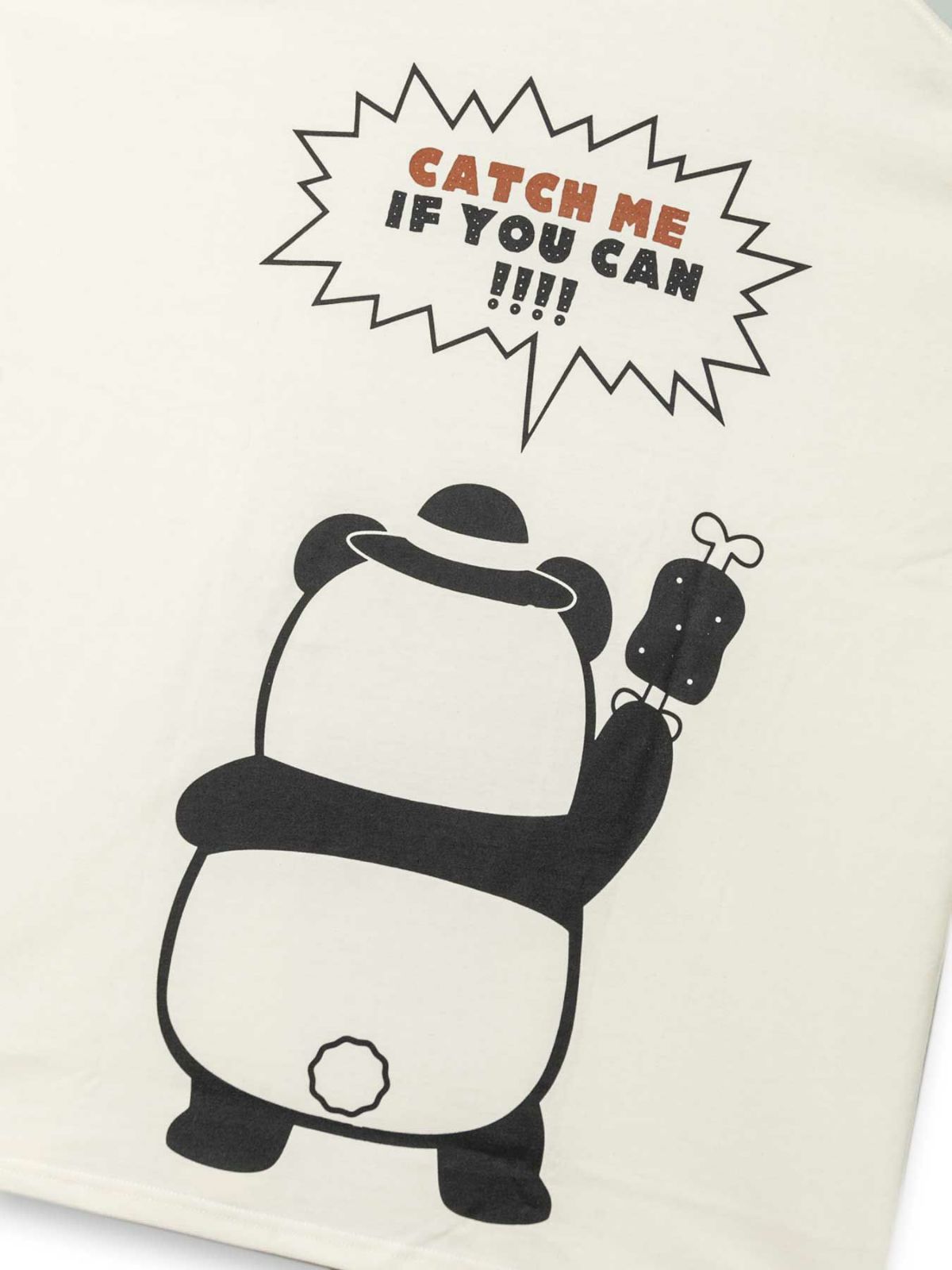 【PANDIESTA JAPAN】“手ぶらパンダ”刺繍入りトリックTシャツ