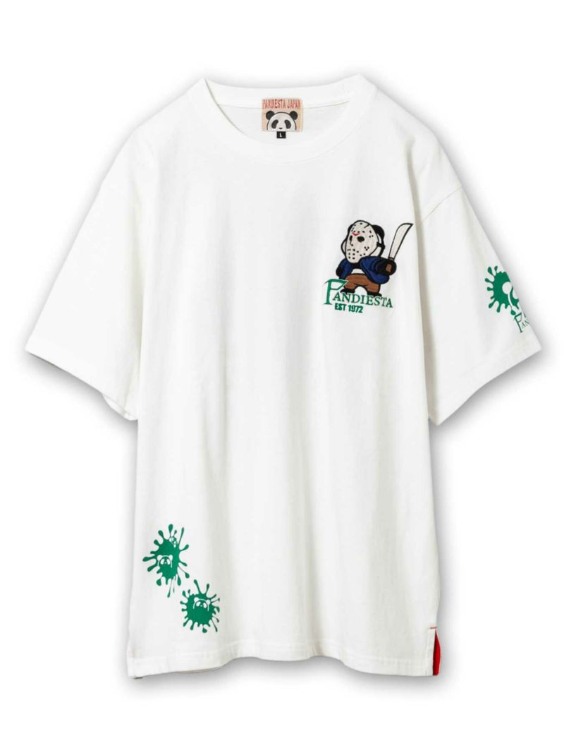 【PANDIESTA JAPAN】“ホッケーマスク”刺繍入りTシャツ