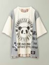 PANDIESTA JAPAN】チェック切替リメイクBIGシルエットTシャツ