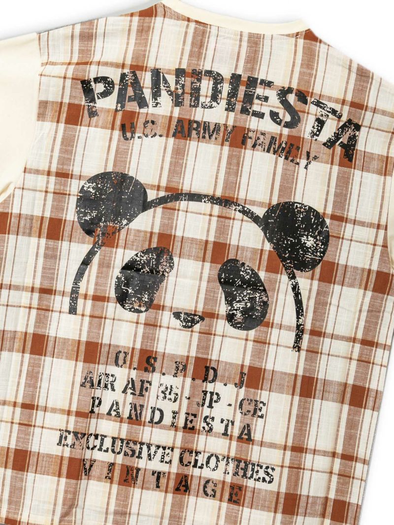 PANDIESTA JAPAN】チェック切替リメイクBIGシルエットTシャツ