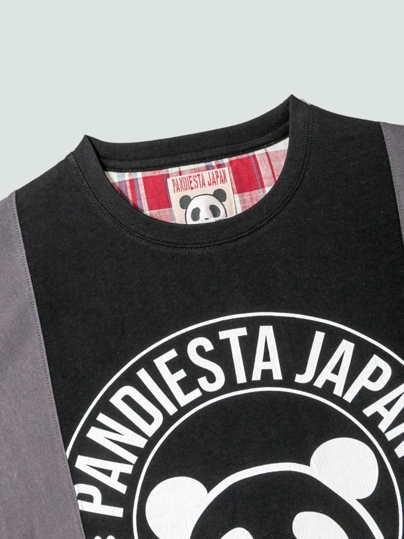 PANDIESTA JAPAN】チェック切替リメイクBIGシルエットTシャツ