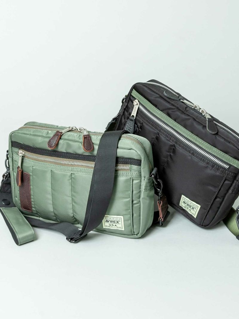 【AVIREX】FLIGHT NYLON BOX SHOULDER BAG