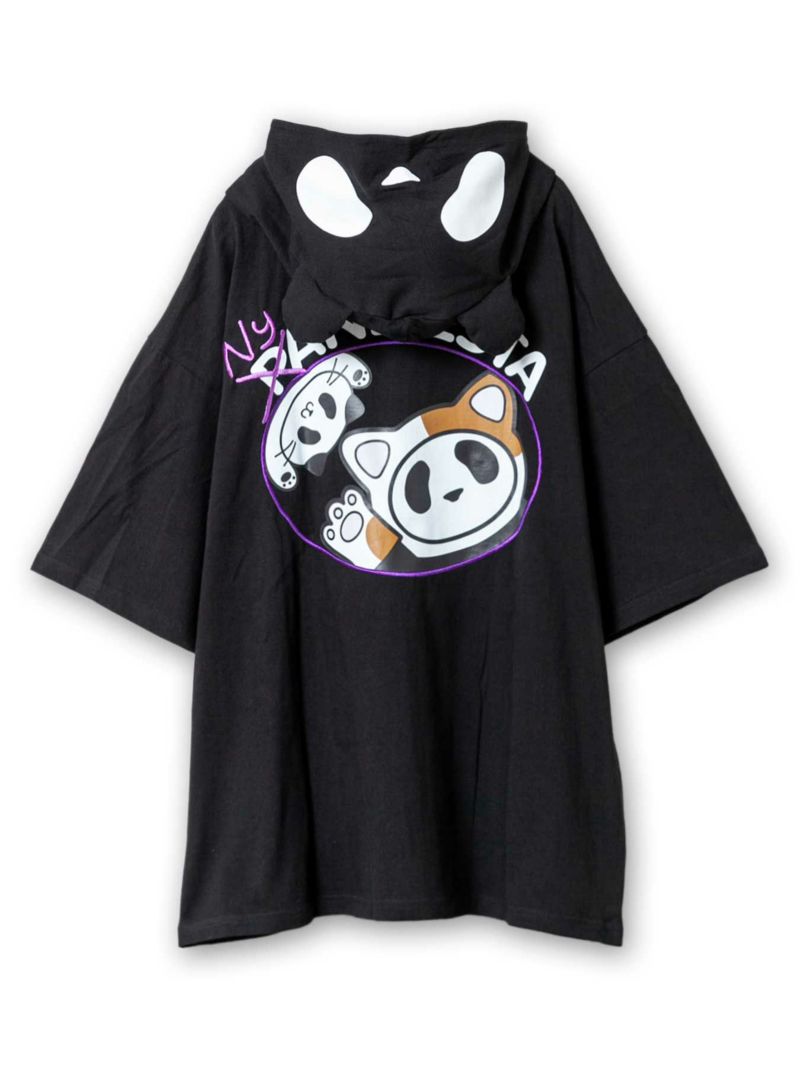 【PANDIESTA JAPAN】“Nyandiesta”BIGシルエット半袖ZIPパーカー