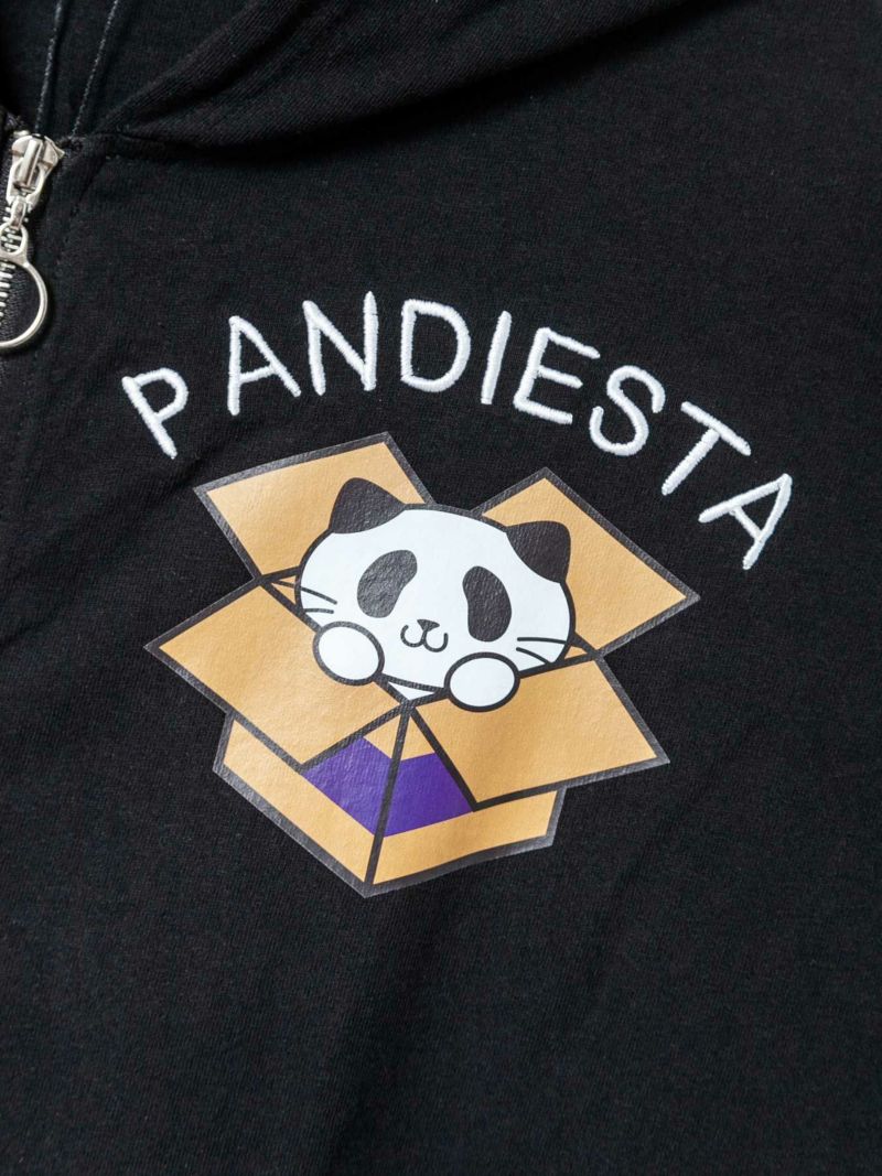【PANDIESTA JAPAN】“Nyandiesta”BIGシルエット半袖ZIPパーカー