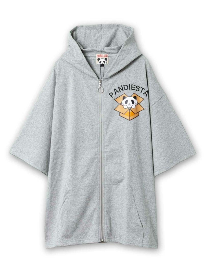 【PANDIESTA JAPAN】“Nyandiesta”BIGシルエット半袖ZIPパーカー