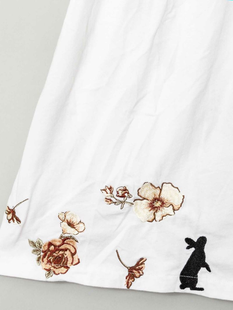 【黒菟華】“ウサギの花園”総刺繍切り替えギャザースカート