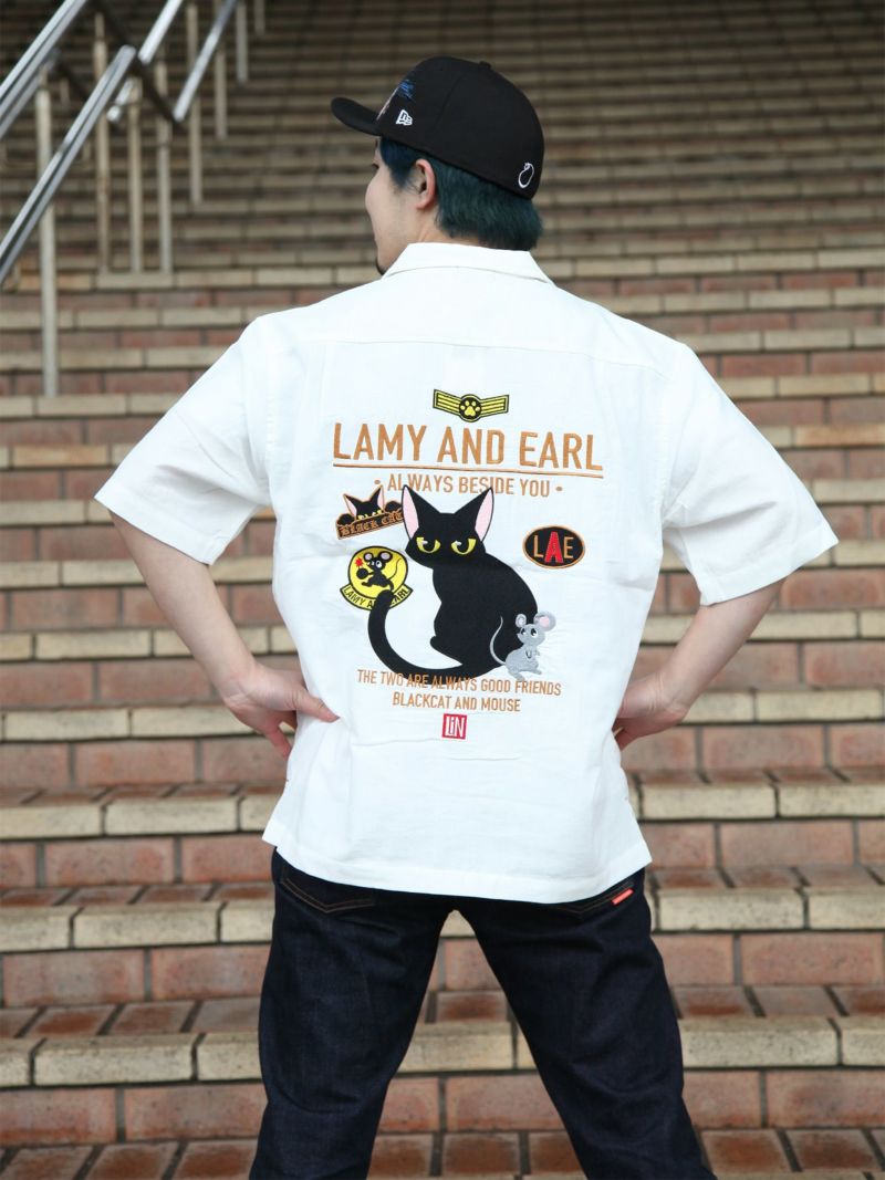 ＜予約＞【LiN】“Lamy & Earl”総刺繍BIGシルエット半袖開襟シャツ