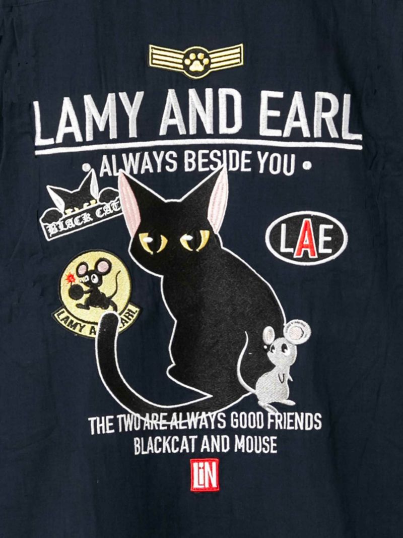 ＜予約＞【LiN】“Lamy & Earl”総刺繍BIGシルエット半袖開襟シャツ