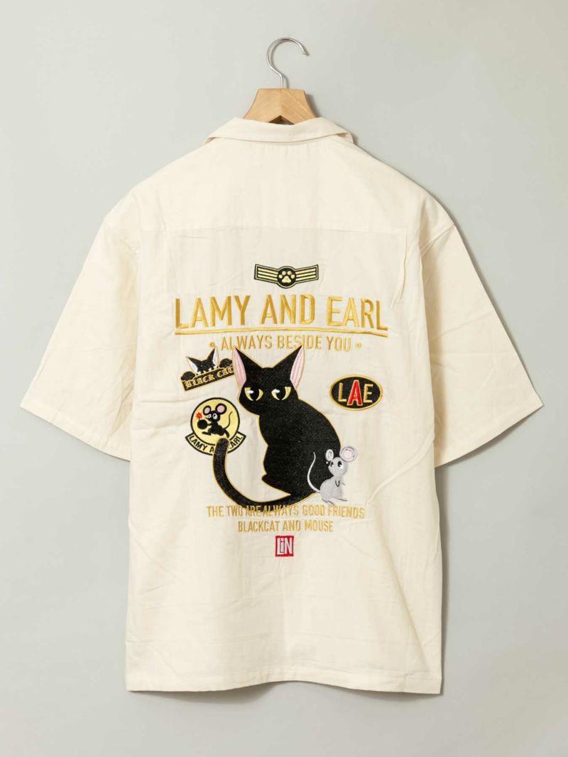 ＜予約＞【LiN】“Lamy & Earl”総刺繍BIGシルエット半袖開襟シャツ