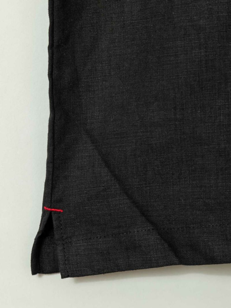 【黒菟華】“アストロラーベ”総刺繍 麻素材半袖シャツ