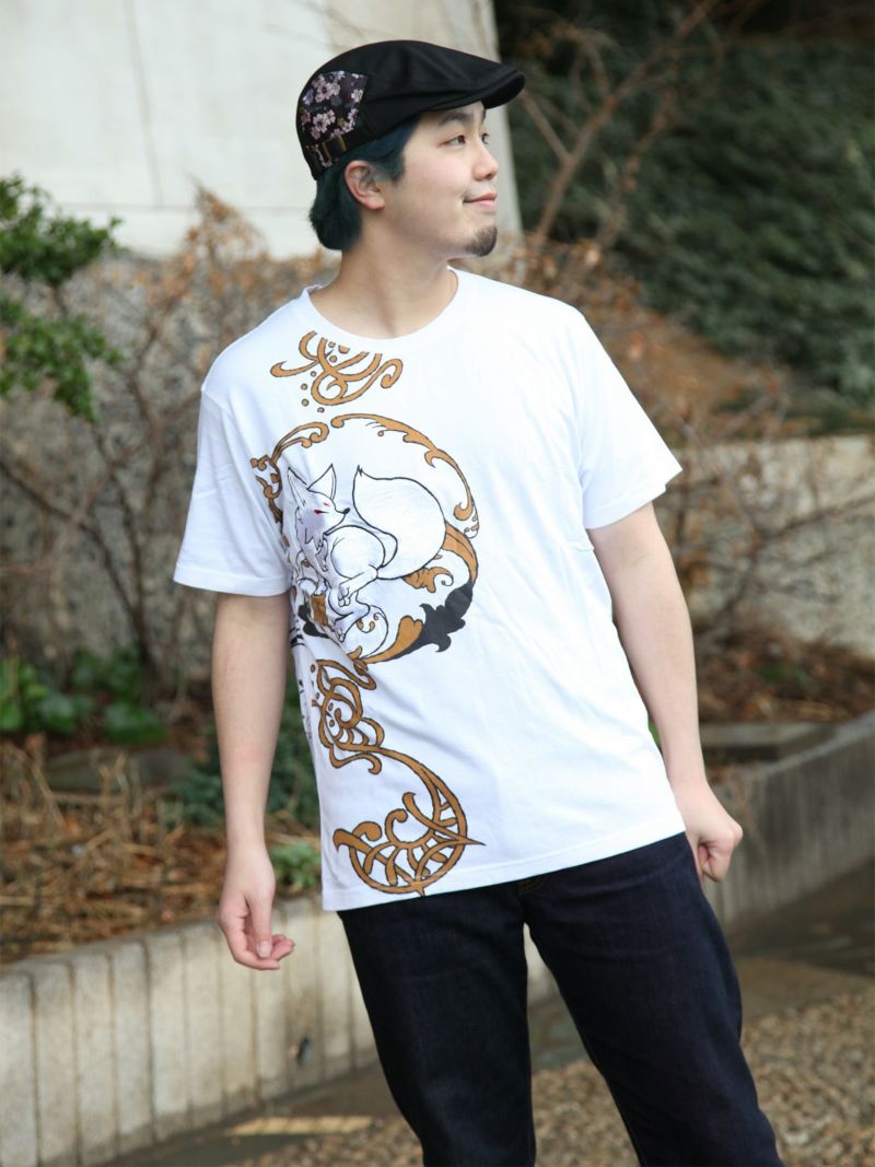 【今昔 -KON-JAKU-】“アール・ヌーヴォー風”刺繍入りTシャツ