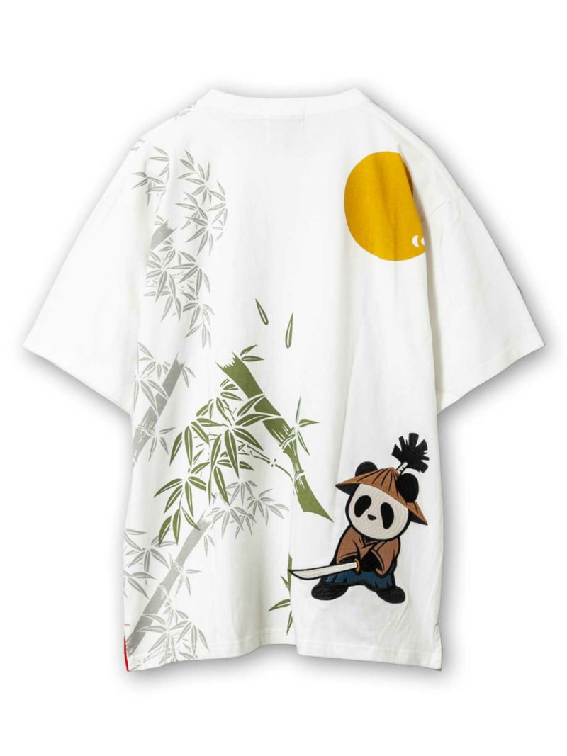 ＜予約＞【PANDIESTA JAPAN】“熊猫侍 居合い抜き”刺繍入りTシャツ