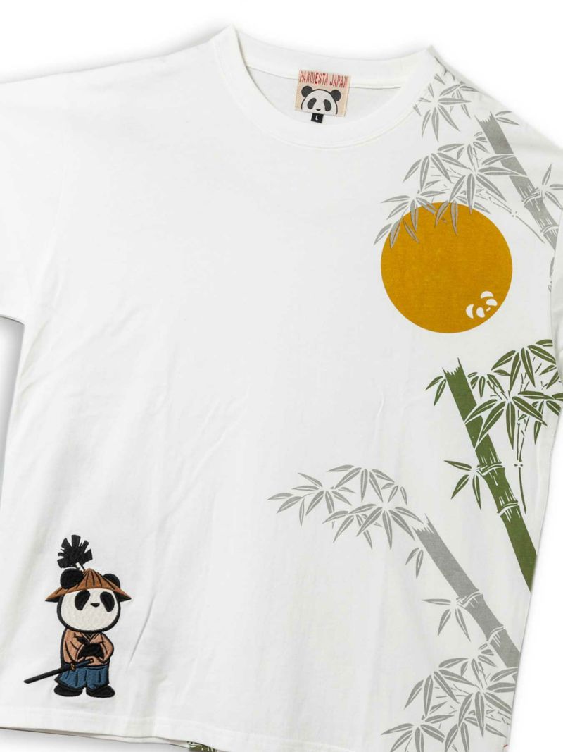 ＜予約＞【PANDIESTA JAPAN】“熊猫侍 居合い抜き”刺繍入りTシャツ