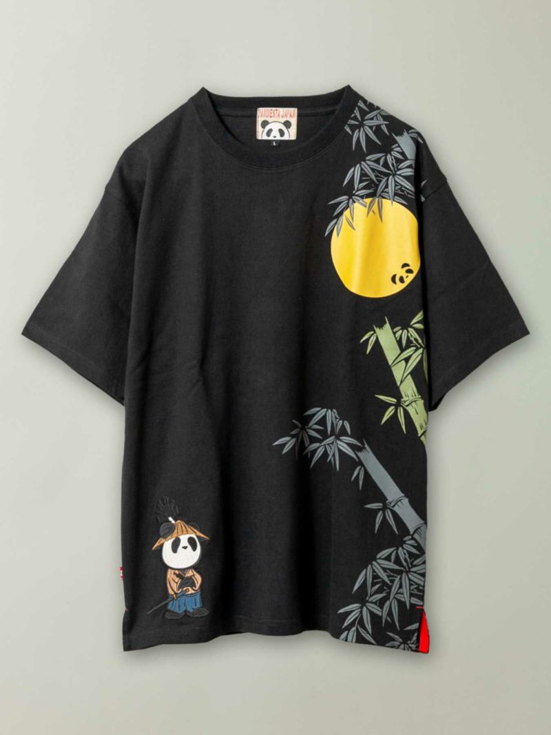 ＜予約＞【PANDIESTA JAPAN】“熊猫侍 居合い抜き”刺繍入りTシャツ
