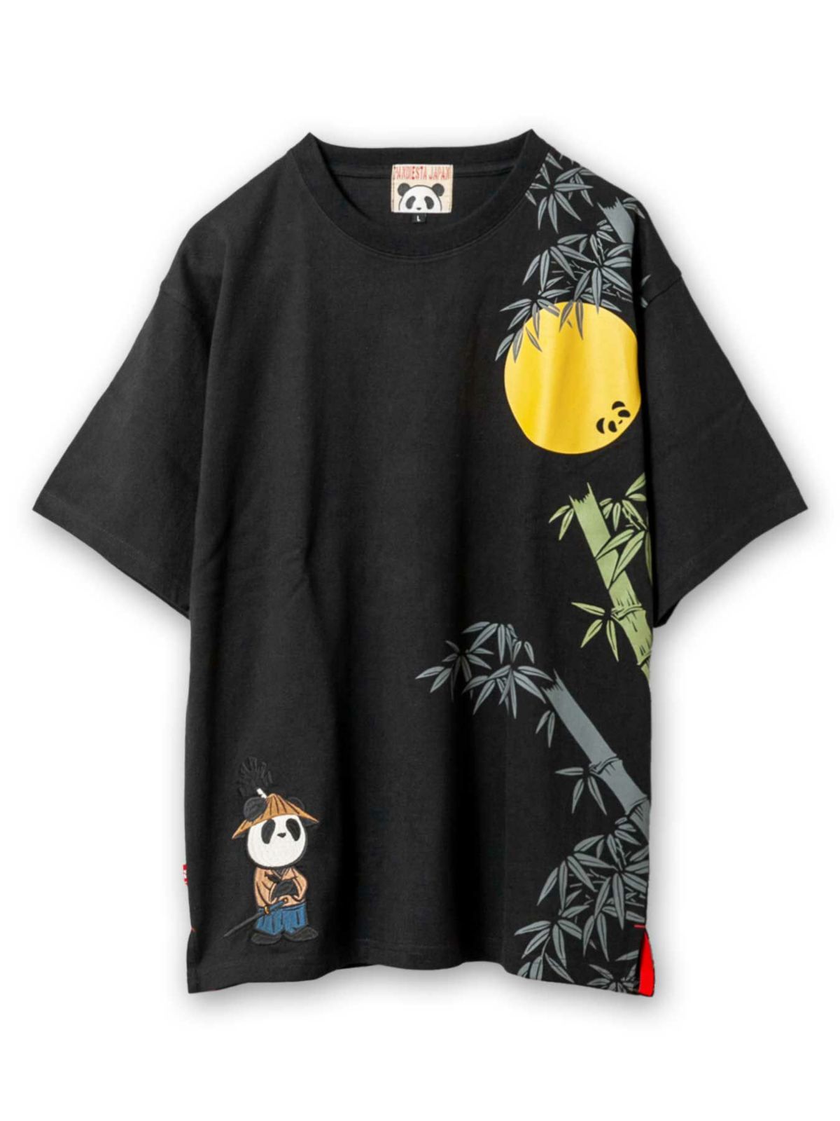 ＜予約＞【PANDIESTA JAPAN】“熊猫侍 居合い抜き”刺繍入りTシャツ