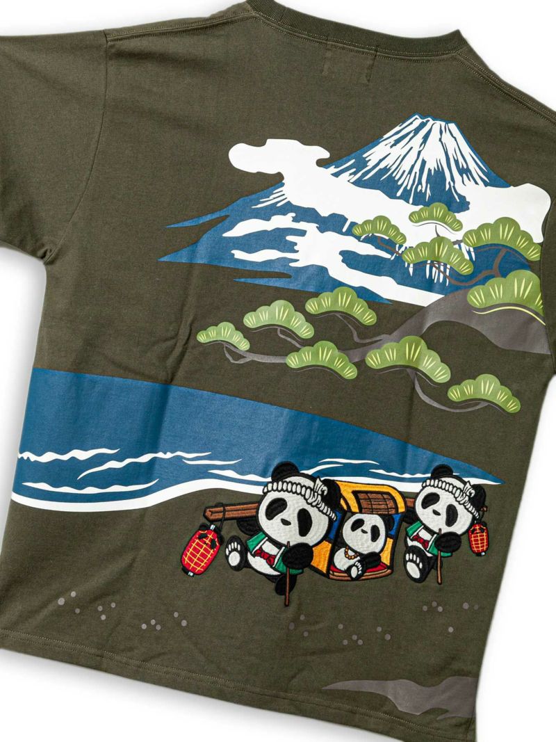 ＜予約＞【PANDIESTA JAPAN】“熊猫五十三次”刺繍入りTシャツ