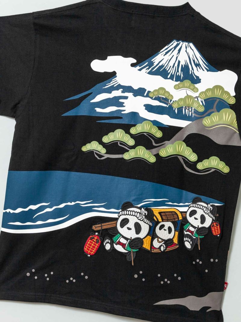＜予約＞【PANDIESTA JAPAN】“熊猫五十三次”刺繍入りTシャツ