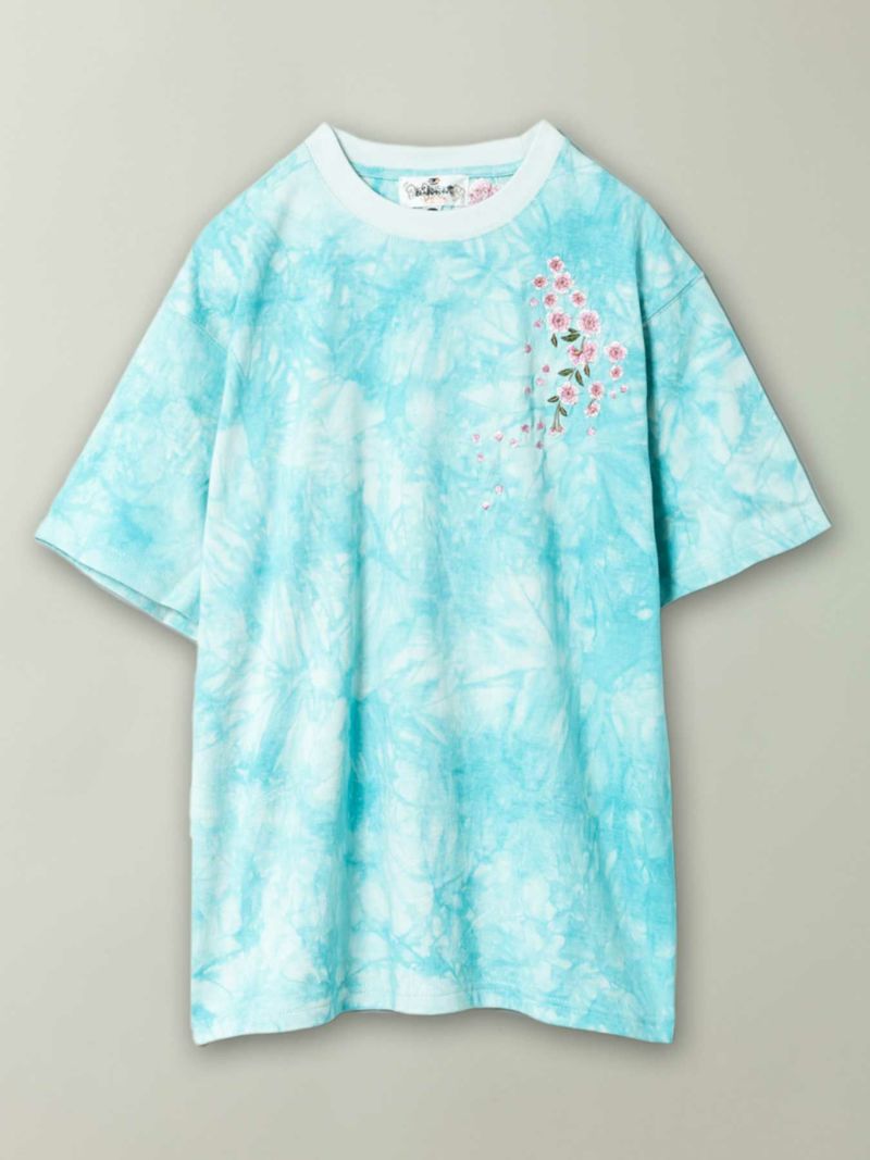 ＜予約＞【絡繰魂】“夜桜”総刺繍タイダイプリントTシャツ