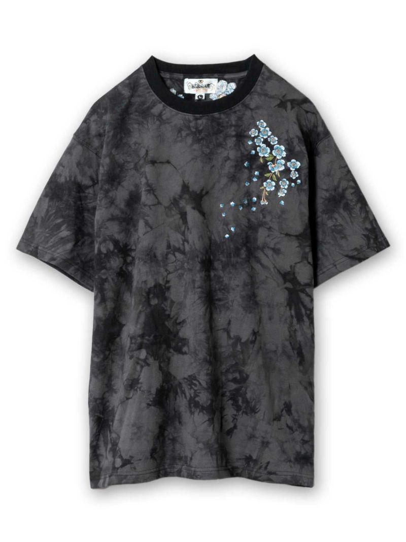 ＜予約＞【絡繰魂】“夜桜”総刺繍タイダイプリントTシャツ