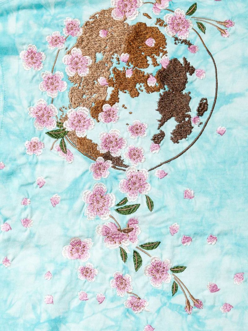 ＜予約＞【絡繰魂】“夜桜”総刺繍タイダイプリントTシャツ
