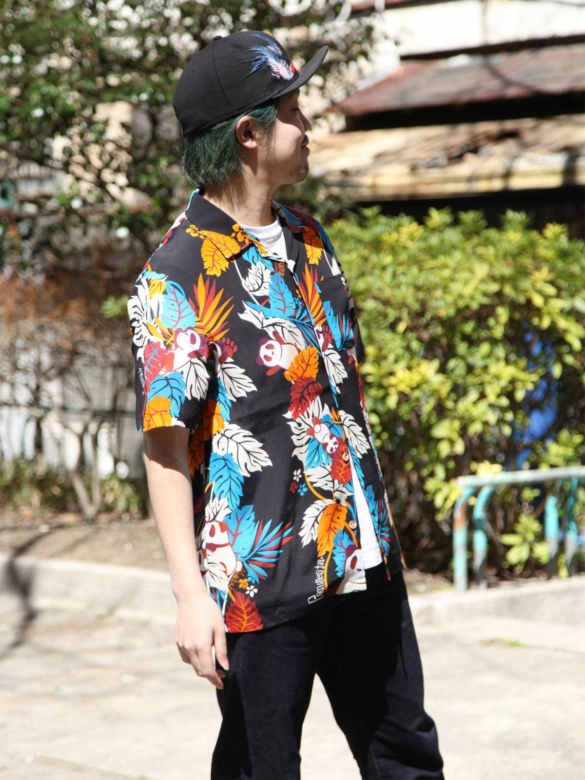 【PANDIESTA JAPAN】“モンステラパンダ”プリントアロハシャツ