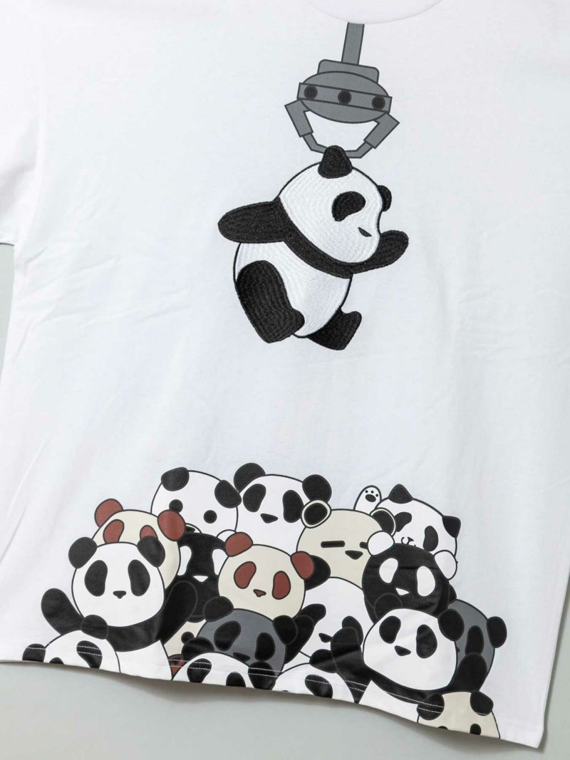 【PANDIESTA JAPAN】“パンダさんGET”刺繍入りBIGシルエットTシャツ